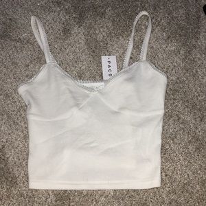 White crop tank top
